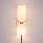 Jagmag Edie Brass Wall Sconce - Opal Glass, 35cm Height, for Elegant Interiors - Fancy and Decorative lights - Brand name jagmag lights