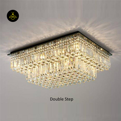 Jagmag Lights Raindrop Crystal Flush Mount Chandelier, K9 Crystal, for Living Room, Dining Room, or Bedroom