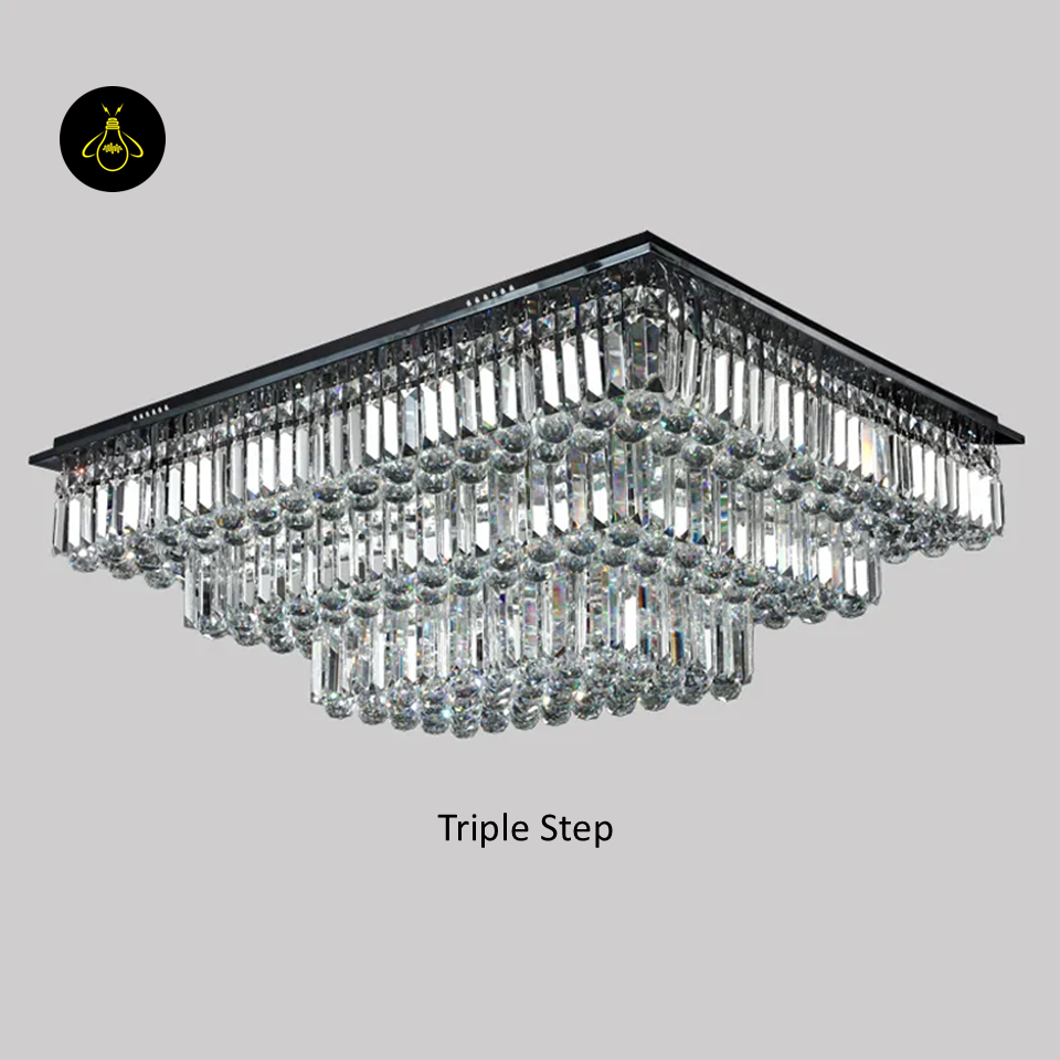 Jagmag Lights Raindrop Crystal Flush Mount Chandelier, K9 Crystal, for Living Room, Dining Room, or Bedroom