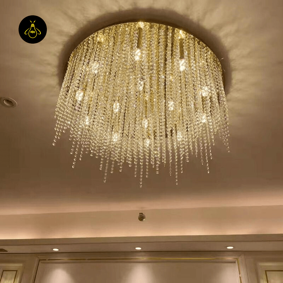 Jagmag Lights Westminster Crystal Chandelier II, 2 Feet Height, Crystal & Stainless Steel, for Dining Room or Kitchen - Fancy and Decorative lights - Brand name jagmag lights