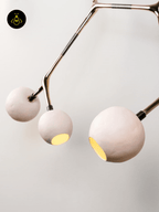 Jagmag 15-Light Crystal Glass Jhumar with Bronze Finish, 140cm Cluster Chandelier for Double Height Living Room - Fancy and Decorative lights - Brand name jagmag lights