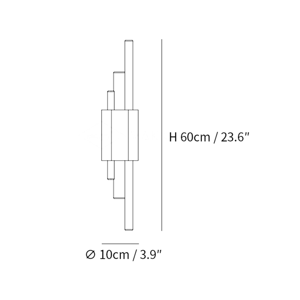 Jagmag Tanto Modern Wall Sconce with Green Marble and Opal Glass, 23.6" High, for Living Room