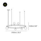 Jagmag Modern Glass Sphere Chandelier, 32.3-Inch Diameter, Black Finish - Fancy and Decorative lights - Brand name jagmag lights