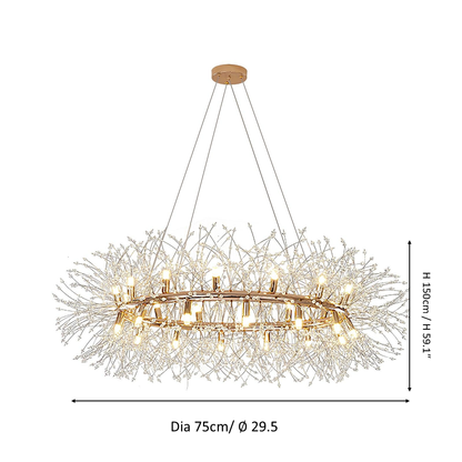 Jagmag Lights Dandelion Chandelier with K9 Crystal, 29.5-Inch, for Living Room