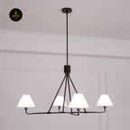 Jagmag Modern Fabric Shade Chandelier, 4 Lights, 43.3-Inch Diameter - Living Room Lighting - Fancy and Decorative lights - Brand name jagmag lights