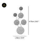 Jagmag Lotus Petal Wall Lamp with Ceramic Petals and Gold Finish, 29.5" High