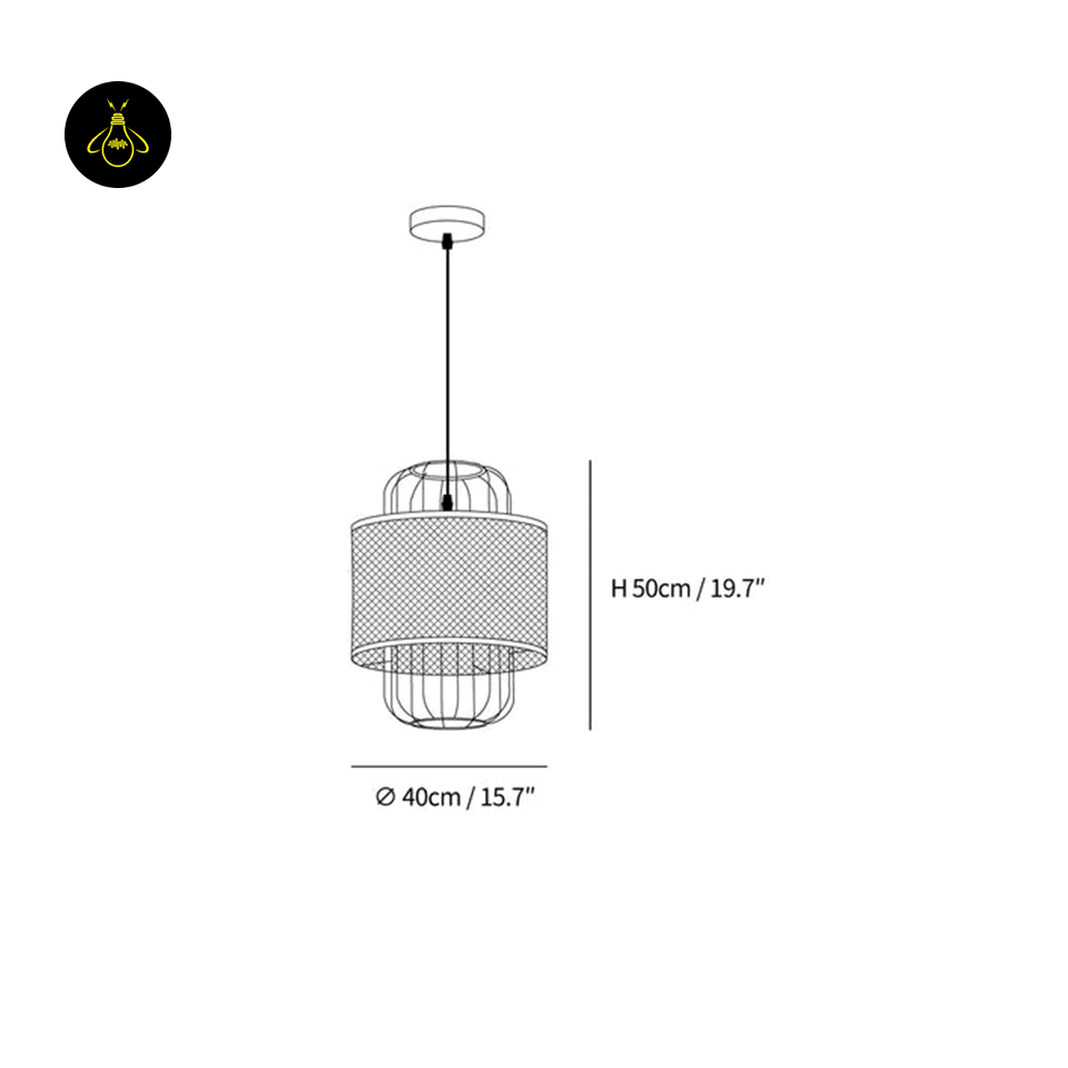 Jagmag Lights Rattan Pendant Lamp | Modern Woven Design | Natural Rattan Shade | 11.8-Inch | Natural Wood/Black Finish | For Living Room, Bedroom | Unique Shadow Play - Jagmag Lights