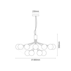 Jagmag Lights Glass Sphere Cluster Chandelier - 12 Lights, Brass Finish, 31.5-Inch Diameter - Living Room, Dining Room - Fancy and Decorative lights - Brand name jagmag lights