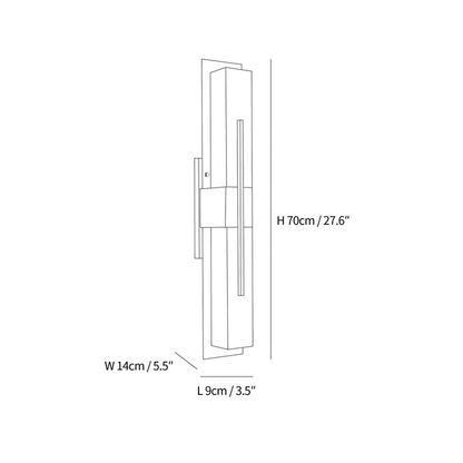 Jagmag Outdoor LED Wall Sconce with IP65 Waterproof Rating, 27.6" High, for Gardens and Patios