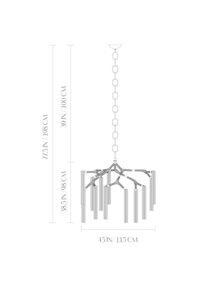 Modern Bronze Horsehair Chandelier with LED Lights, 198cm Height, for Luxury Living & Dining Spaces - Fancy and Decorative lights - Brand name jagmag lights