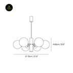 Jagmag Modern Brass Chandelier with 8 Lights, 31.5-Inch Diameter, for Dining Room - Fancy and Decorative lights - Brand name jagmag lights