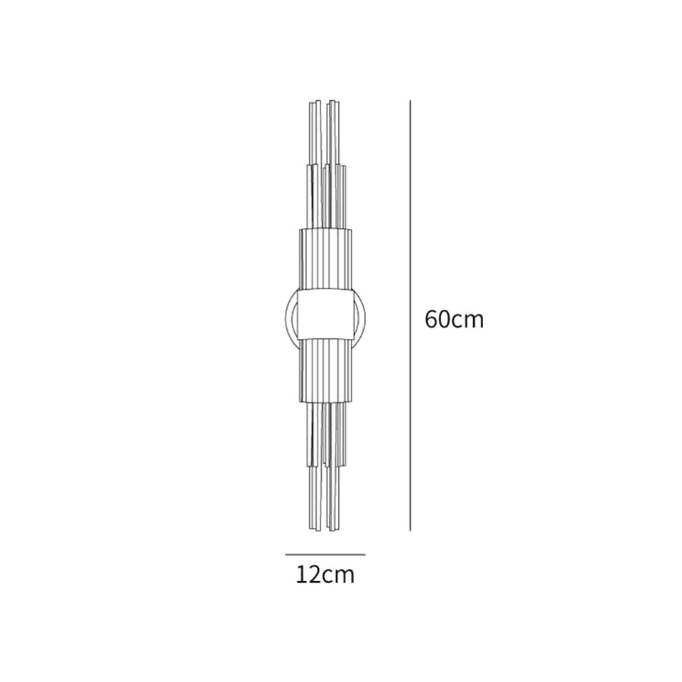 Jagmag Lights Streamline Wall Sconce with Gold-Plated Glass Tubes, 60cm Height, for Luxurious Indoor Spaces - Fancy and Decorative lights - Brand name jagmag lights