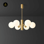 Jagmag Modern Brass Chandelier with 8 Lights, 31.5-Inch Diameter, for Dining Room - Fancy and Decorative lights - Brand name jagmag lights