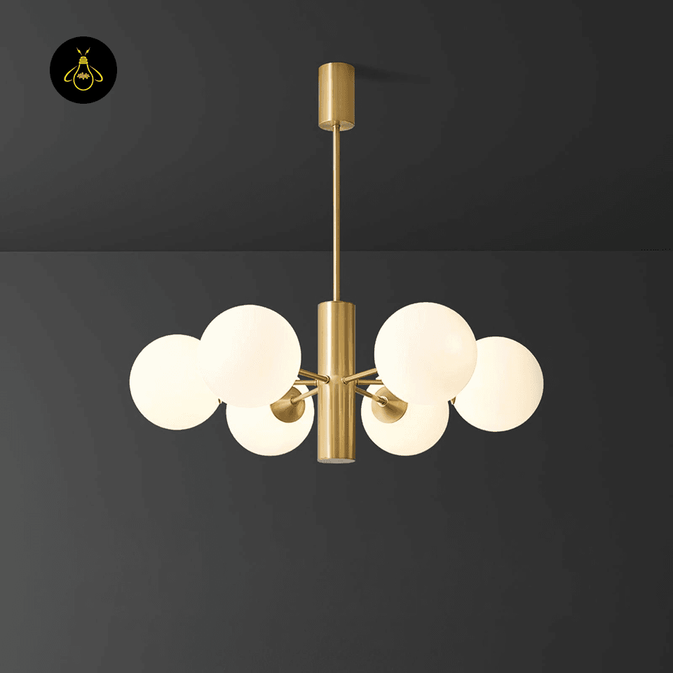 Jagmag Modern Brass Chandelier with 8 Lights, 31.5-Inch Diameter, for Dining Room - Fancy and Decorative lights - Brand name jagmag lights