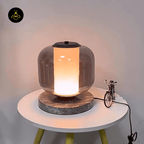 Jagmag Eira Marble Table Lamp - Black Base with Smoke Gray Glass Shade, 25cm, for Modern Interiors - Fancy and Decorative lights - Brand name jagmag lights