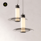 Jagmag Lights Frosted Glass Pendant Light | Float Design | LED | Gold/Black | India - Fancy and Decorative lights - Brand name jagmag lights