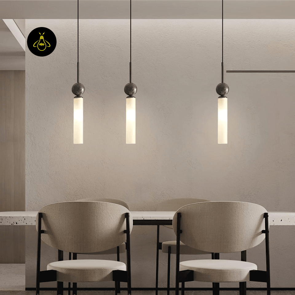 Jagmag Lights Stone Pendant Light | Modern Brass & Marble Design | G9 | Made in India - Fancy and Decorative lights - Brand name jagmag lights