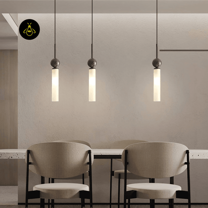 Jagmag Lights Stone Pendant Light | Modern Brass & Marble Design | G9 | Made in India - Jagmag Lights