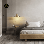 Jagmag Lights Marble Pendant Light | Double Circle Design | LED | Gold/Black | India - Fancy and Decorative lights - Brand name jagmag lights