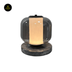 Jagmag Eira Marble Table Lamp - Black Base with Smoke Gray Glass Shade, 25cm, for Modern Interiors - Fancy and Decorative lights - Brand name jagmag lights