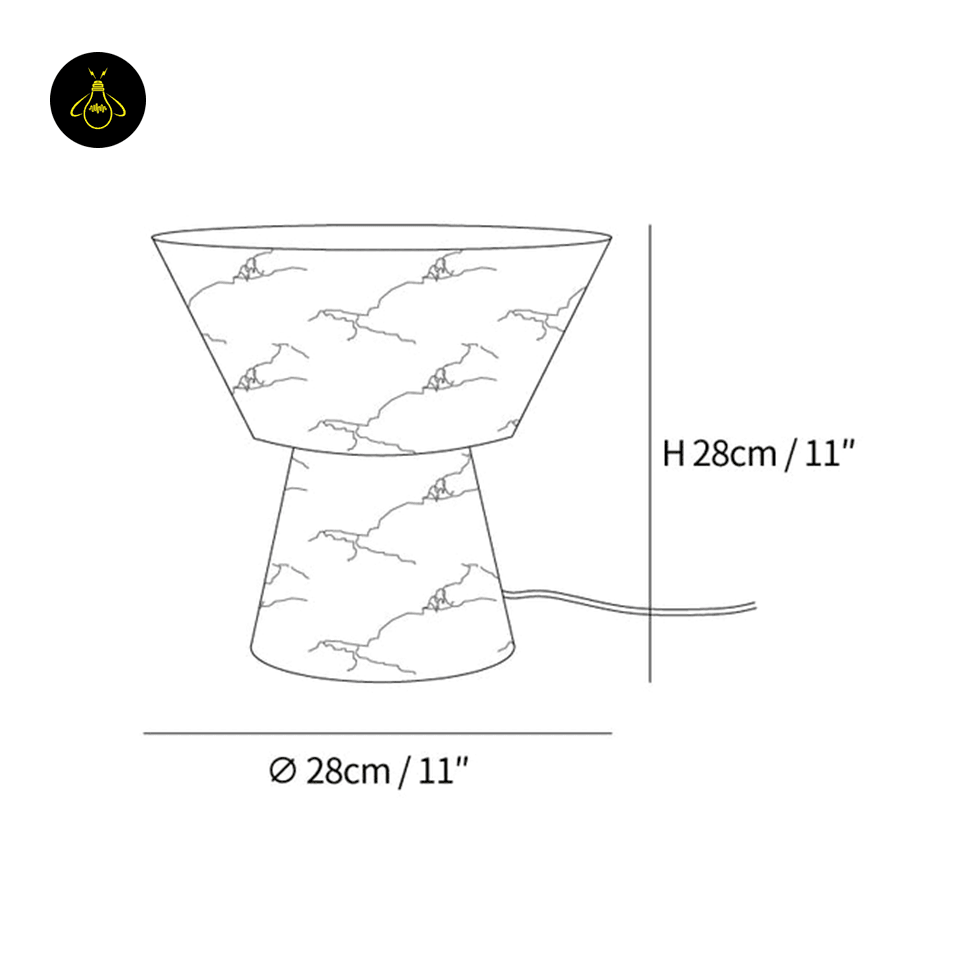 Jagmag Beta Marble Table Lamp - White with Brass Trim, 20cm/28cm, for Elegant Homes - Fancy and Decorative lights - Brand name jagmag lights