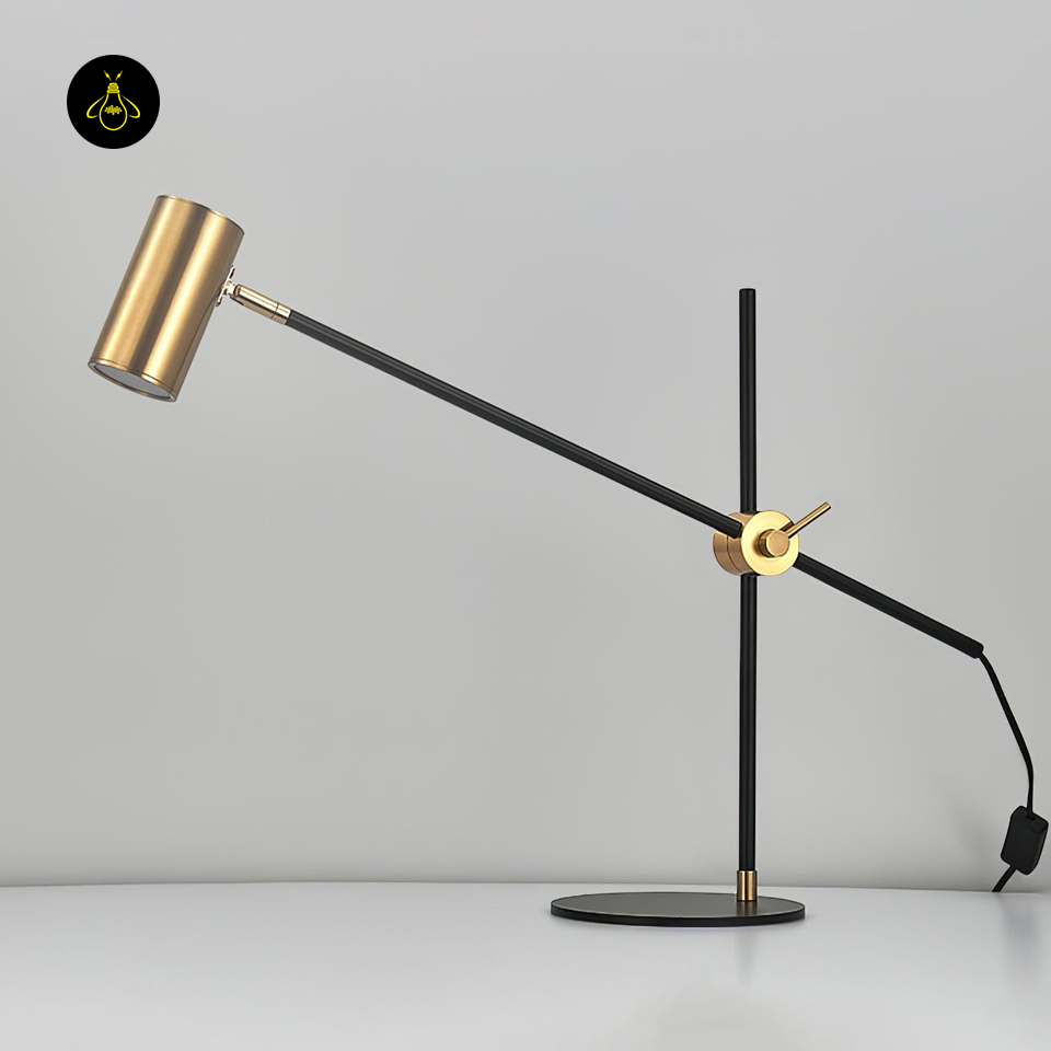 Jagmag Lektor Table Lamp - Articulating Metal Lamp in Gold & Black, 60cm Diameter, for Versatile Lighting