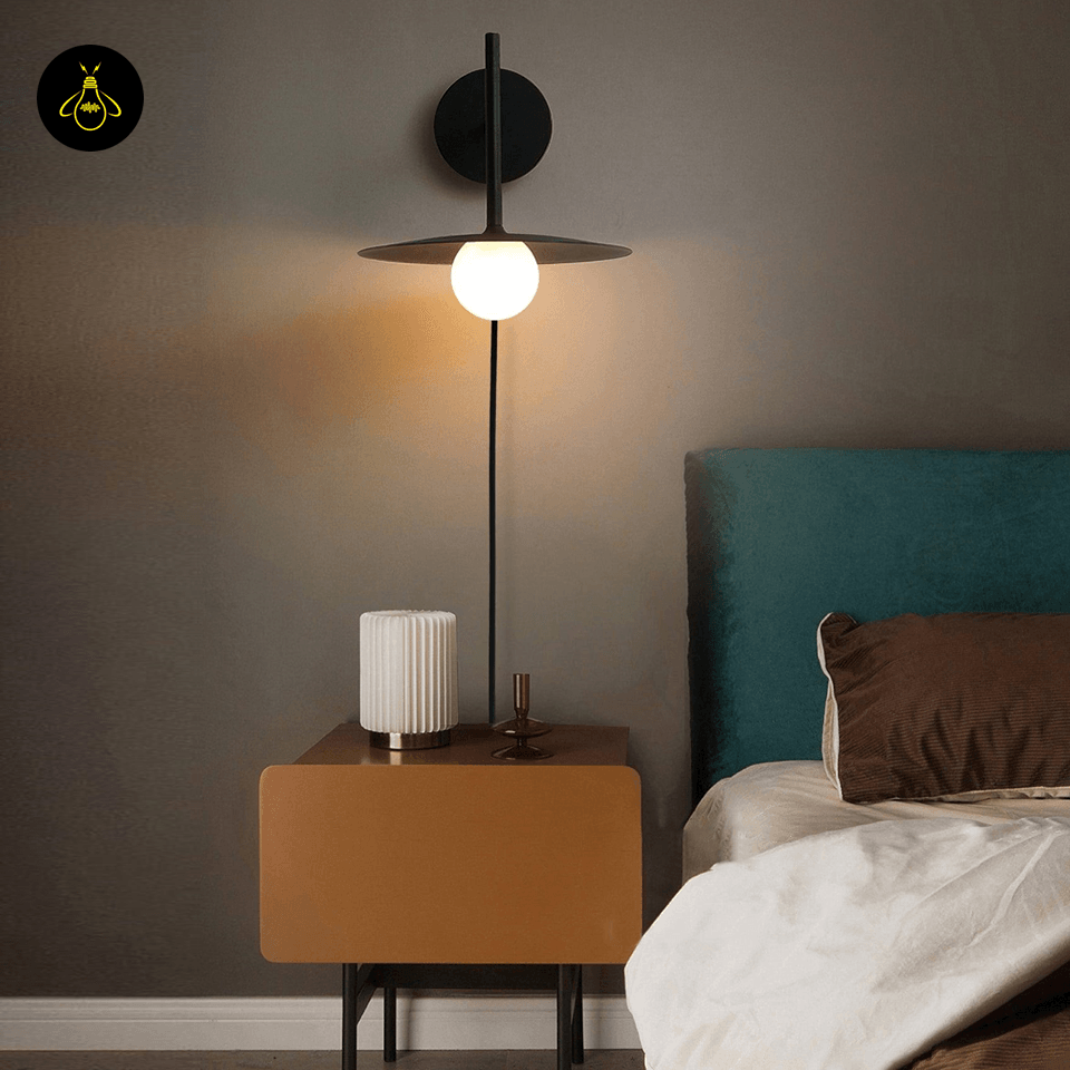 Jagmag Gea Iron Wall Lamp - Modern Design, Frosted Shade, Set of 2, for Home Decor - Fancy and Decorative lights - Brand name jagmag lights