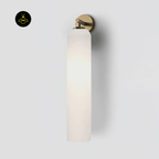 Jagmag Art Glass Sconce with Soaring Cylindrical Form, Gold Finish, for Indoor Use. - Fancy and Decorative lights - Brand name jagmag lights