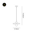 Jagmag Lights Modern Glass Pendant Lamp | Walnut & Gold | 11.8" | White Shade | Made in India