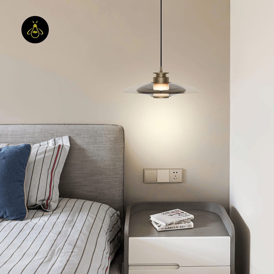 Jagmag Lights Frosted Glass Pendant Light | Float Design | LED | Gold/Black | India - Fancy and Decorative lights - Brand name jagmag lights