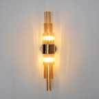 Jagmag Lights Streamline Wall Sconce with Gold-Plated Glass Tubes, 60cm Height, for Luxurious Indoor Spaces - Fancy and Decorative lights - Brand name jagmag lights