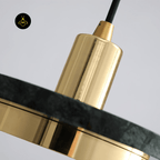 Jagmag Lights Marble Pendant Light | Double Circle Design | LED | Gold/Black | India - Fancy and Decorative lights - Brand name jagmag lights