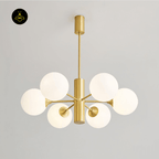 Jagmag Modern Brass Chandelier with 8 Lights, 31.5-Inch Diameter, for Dining Room - Fancy and Decorative lights - Brand name jagmag lights