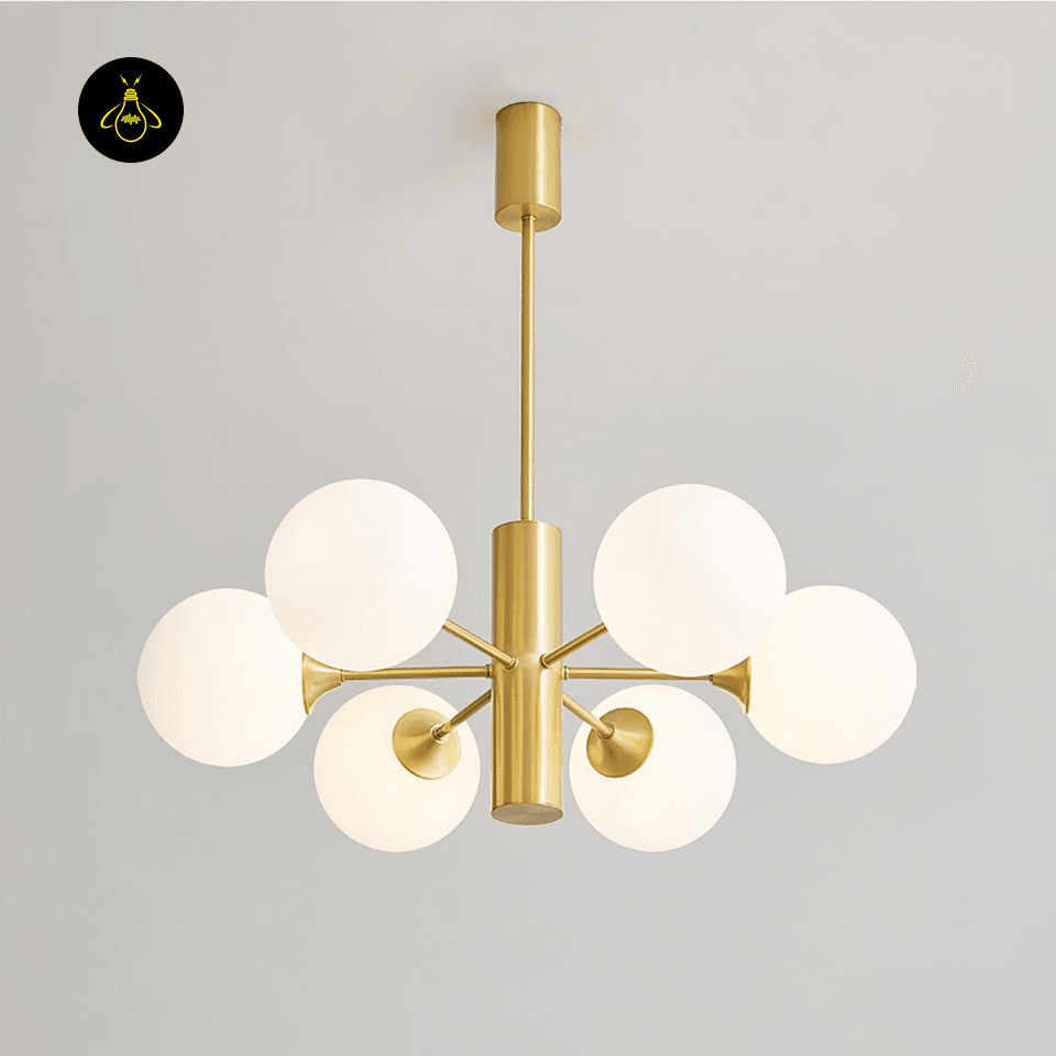 Jagmag Modern Brass Chandelier with 8 Lights, 31.5-Inch Diameter, for Dining Room - Fancy and Decorative lights - Brand name jagmag lights