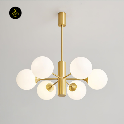 Jagmag Modern Brass Chandelier with 8 Lights, 31.5-Inch Diameter, for Dining Room