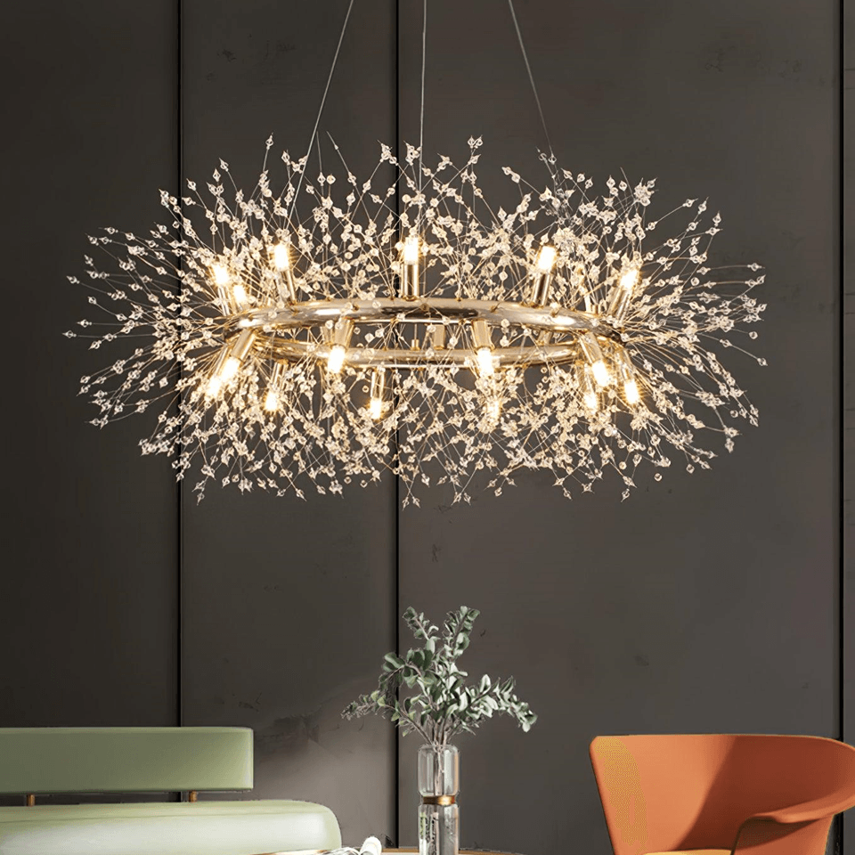 Jagmag Lights Dandelion Chandelier with K9 Crystal, 29.5-Inch, for Living Room - Fancy and Decorative lights - Brand name jagmag lights
