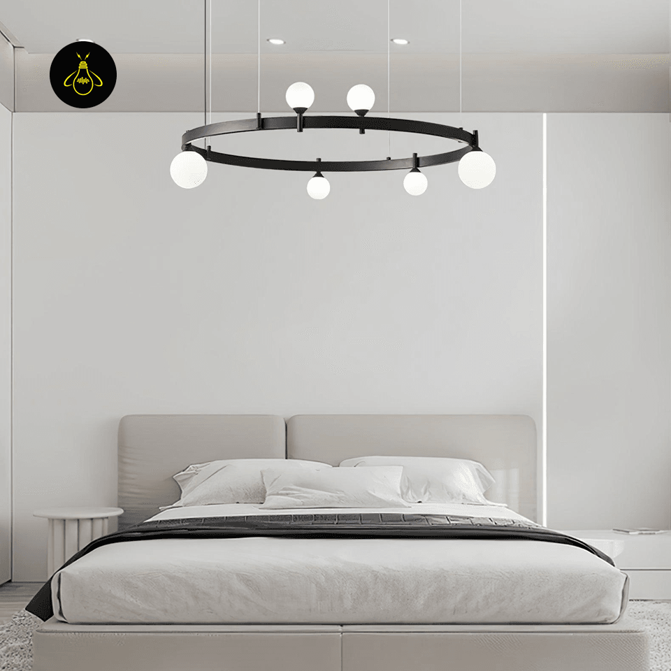 Jagmag Modern Glass Sphere Chandelier, 32.3-Inch Diameter, Black Finish - Fancy and Decorative lights - Brand name jagmag lights