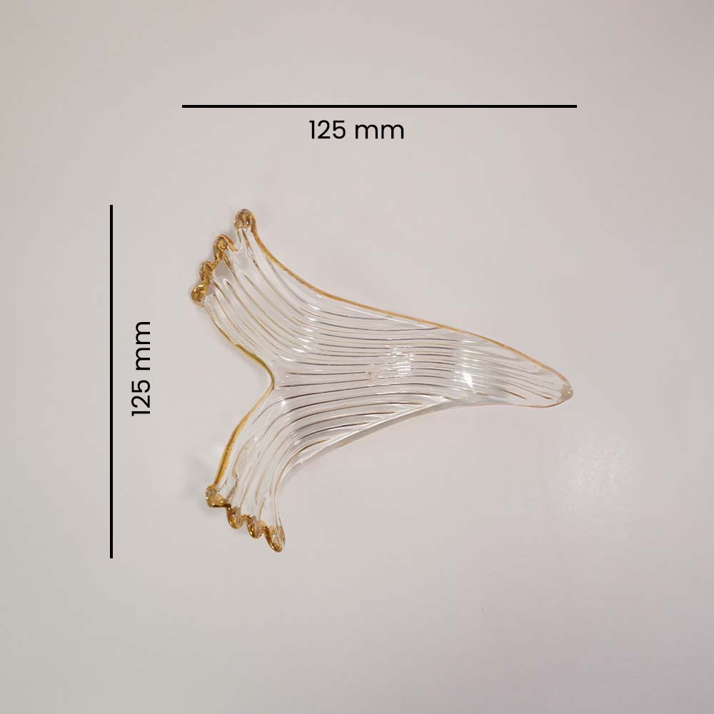 Borosilicate Glass Wave Drift Leaf – 125mm Clear | Lighting Component for Chandeliers
