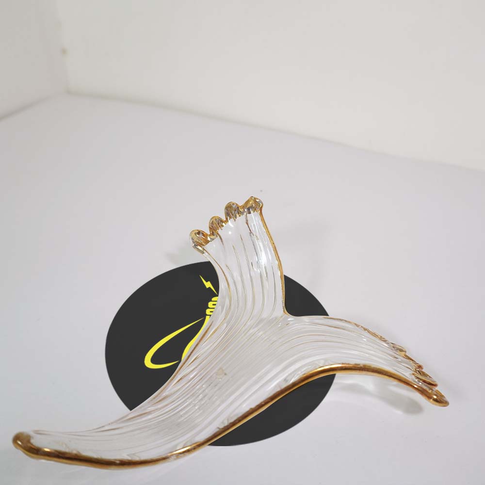 Borosilicate Glass Wave Drift Leaf – 125mm Clear | Lighting Component for Chandeliers