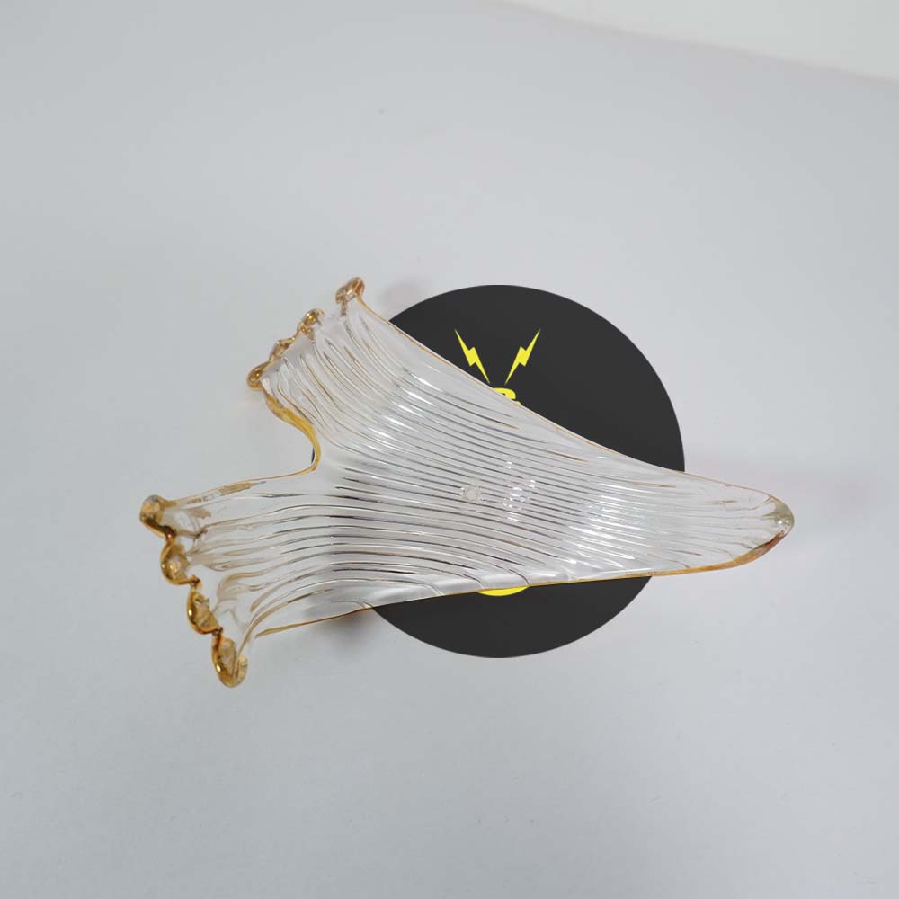 Borosilicate Glass Wave Drift Leaf – 125mm Clear | Lighting Component for Chandeliers