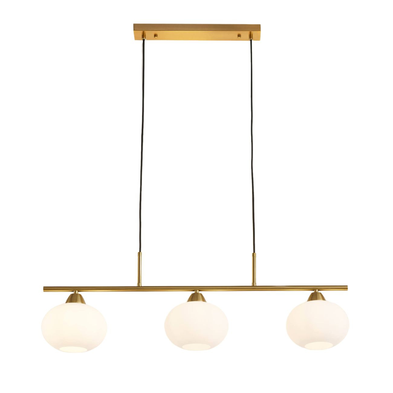 Glass & Metal Pendant Light – Triple White Glass Shade | Elegant Dining & Living Light for Home | Jagmag Lights