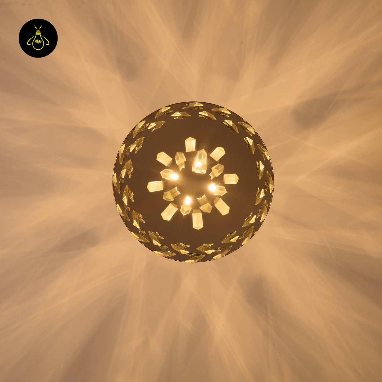 Gold Crystal Pendant Light – Transparent Pendants | Crystal Pendant Light for Living & Lounge | Jagmag Lights