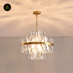 Gold Crystal Pendant Light – Transparent Pendants | Crystal Pendant Light for Living & Lounge | Jagmag Lights