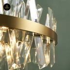 Gold Crystal Pendant Light – Transparent Pendants | Crystal Pendant Light for Living & Lounge | Jagmag Lights