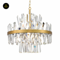 Gold Crystal Pendant Light – Transparent Pendants | Crystal Pendant Light for Living & Lounge | Jagmag Lights