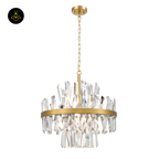 Gold Crystal Pendant Light – Transparent Pendants | Crystal Pendant Light for Living & Lounge | Jagmag Lights