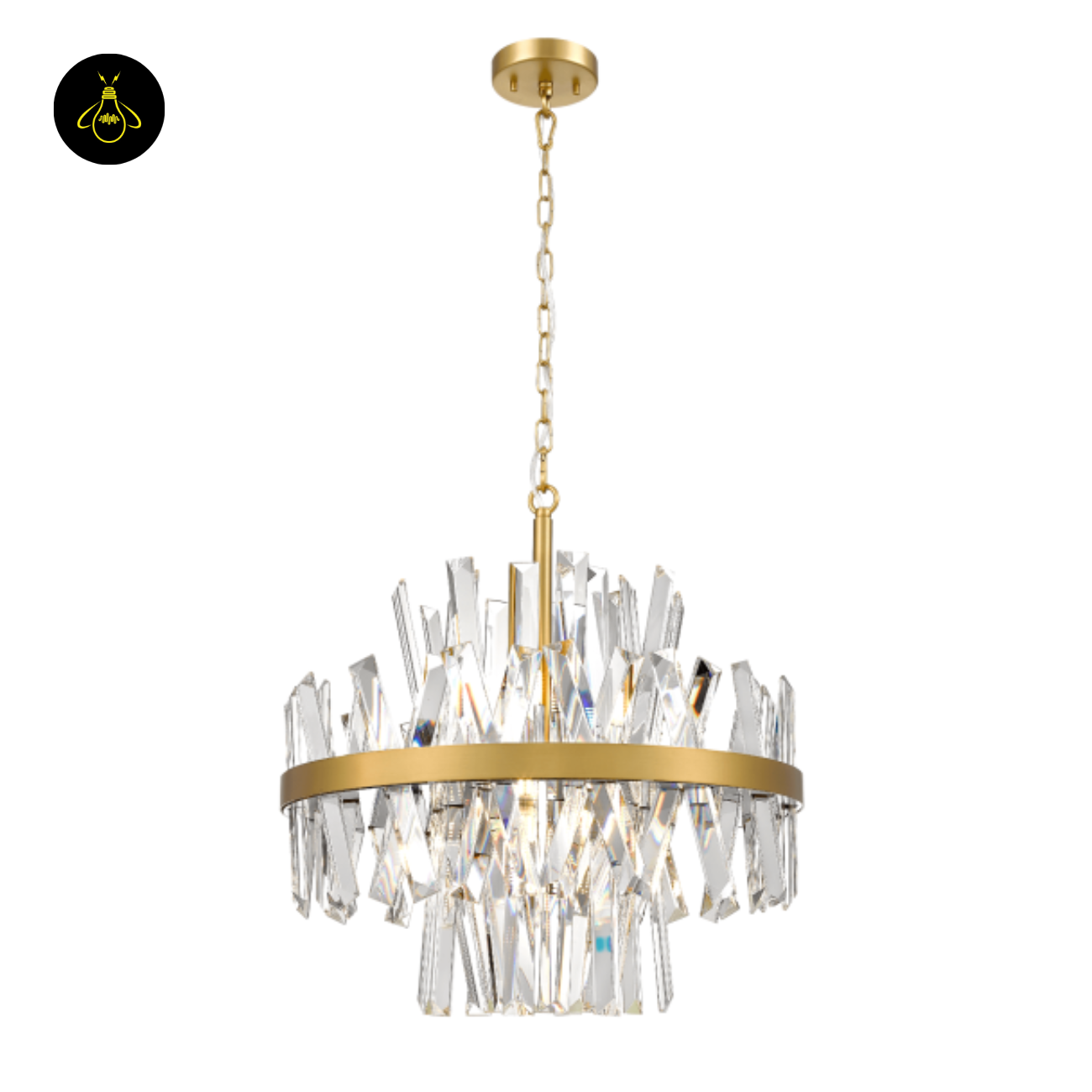 Gold Crystal Pendant Light – Transparent Pendants | Crystal Pendant Light for Living & Lounge | Jagmag Lights
