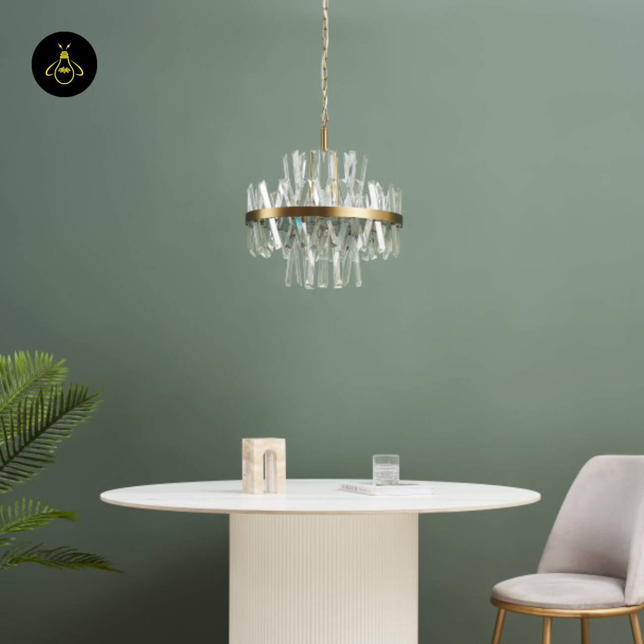 Gold Crystal Pendant Light – Transparent Pendants | Crystal Pendant Light for Living & Lounge | Jagmag Lights
