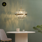 Gold Crystal Pendant Light – Transparent Pendants | Crystal Pendant Light for Living & Lounge | Jagmag Lights