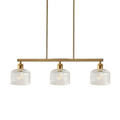 Brass Triple Pendant Light – Vintage Ribbed Glass | Vintage Brass Pendant Light  | Jagmag Lights